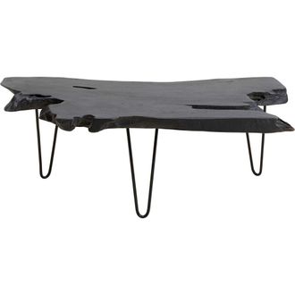 Kare Design Mesa de centro madera teca negra 100x40cm