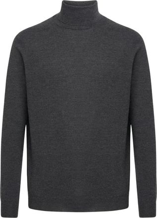 Kiton Donkergrijze Kasjmier Polo Neck Pullover - Heren - Coltruien - Grijs - M - Kasjmier - Truien & Vesten