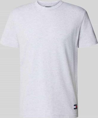 Tommy Jeans Regular Fit T-Shirt aus Baumwoll-Mix in Hellgrau Melange, Gr&ouml;&szlig;e XXL