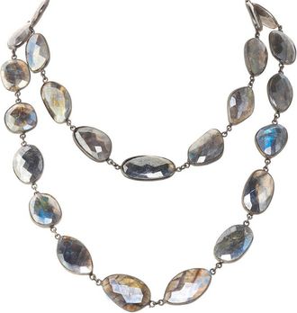 Margo Morrison Silver Faceted Mystic Labradorite Necklace