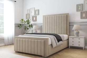 Comfort Beds Arizona Coniston Bed Frame - 50 Upholstered Headboard in Cream | Size: Single