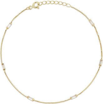 Glaze Jewelry 14K Over Silver Cz Anklet