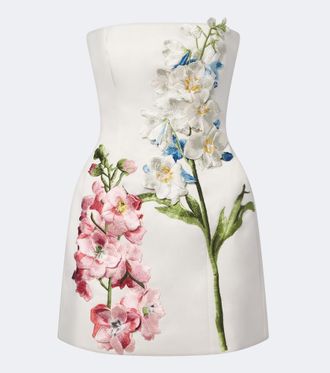 LEO LIN Roselle floral-appliqu&eacute; bustier dress