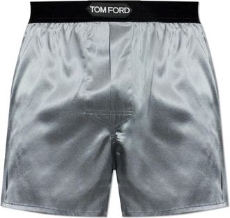 Tom Ford Bottoms, male, Gray, Size: XS Silk Logo Boxers