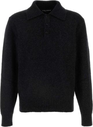 Dolce & Gabbana Black Long Sleeve Polo