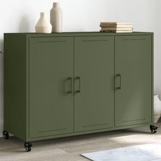 vidaXL Credenza Verde Oliva 100,5x39x72 cm in Acciaio - Vidaxl