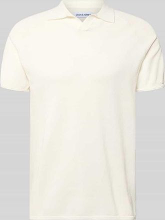 Jack & Jones Jack & Jones Regular Fit Poloshirt mit Strukturmuster Modell HILL in Offwhite, Gr&ouml;&szlig;e XXL
