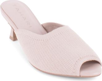 Elie Tahari Maui Peep Toe Kitten Heel Slide Sandal in Natural at Nordstrom, Size 7.5