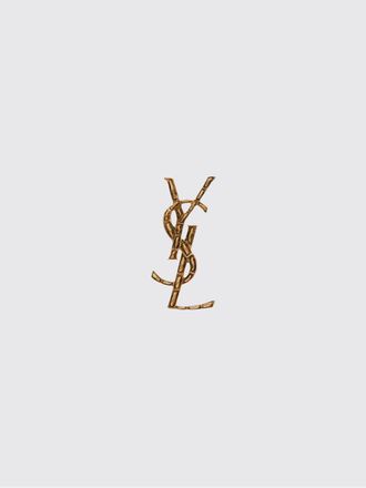 Saint Laurent Spilla in ottone cromato con monogram YSL