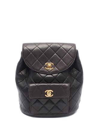Chanel 2000s diamond-quilted backpack - women - Lambskin - One Size - Black