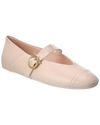 Ferragamo Ferragamo Gancini Leather Ballerina Flat