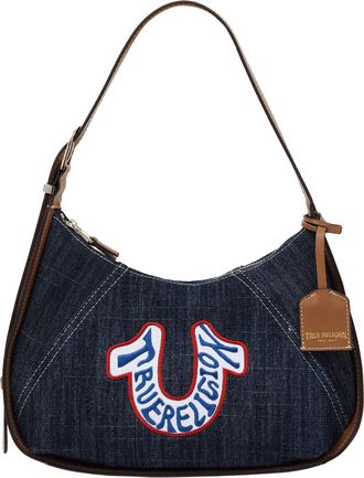 True Religion Retro Horseshoe Denim Hobo Bag
