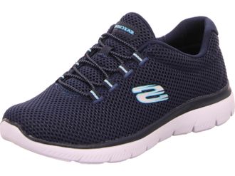 Skechers Womens Summits Artistry Chic Sneaker, Navy Light Blue, 6 UK