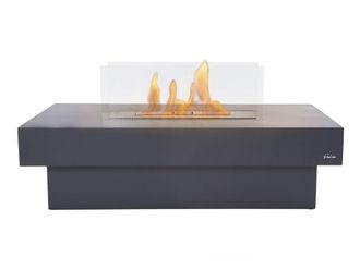 Purline Chimenea de etanol de suelo en acero negro y quemador central