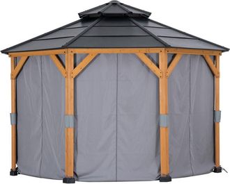 Sunjoy Direct Cortina Para Cenador De Madera De Cedro 395cm X 395cm