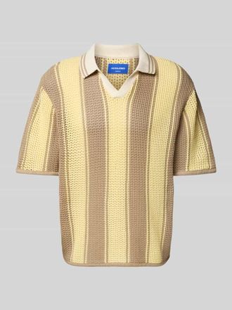 Jack & Jones Jack & Jones Strickshirt mit Polokragen Modell ACAPULCO in GELB, Gr&ouml;&szlig;e XXL