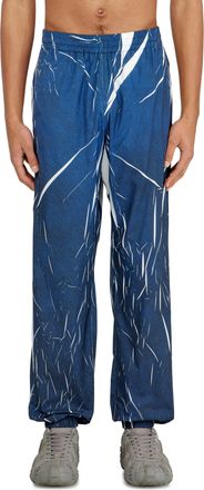 Diesel Light track pants with denim-effect print - Pants - Man - Blue