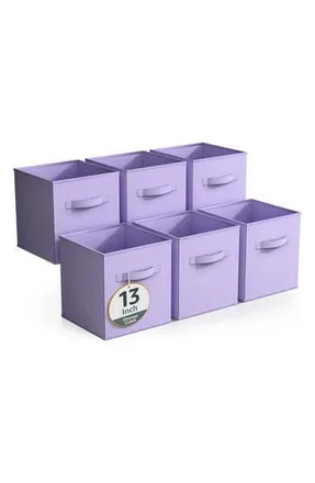 Sorbus 6-Pack Large Collapsible Storage Bins in Pastel Purple at Nordstrom Rack