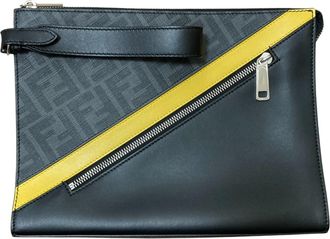 Fendi Black Yellow Clutch Bag (Pre-Owned)