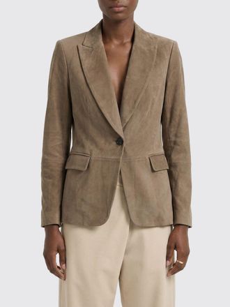 Brunello Cucinelli Blazer a monopetto in camoscio Brunello Cucinelli