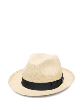Borsalino ribbon-trim fedora - Neutrals