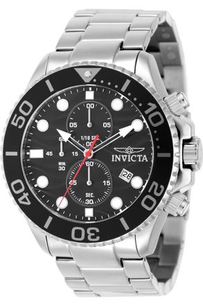 Invicta Pro Diver 50221 Herenhorloge - Quartz Uurwerk - Roestvrij Staal met Zwarte Wijzerplaat - 53 mm