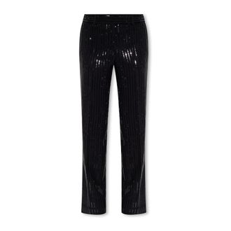 Michael Kors Paillettenbroek - Dames - Straight fit broeken - Zwart - L - Pailletten - Broeken