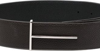 Tom Ford Mens Belt T Icon Black Leather Calfskin