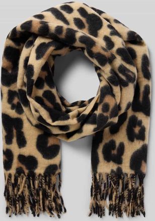 Kurt Beines Schal im Animal-Look mit Fransen Modell XXL Leo in Beige, Größe 1