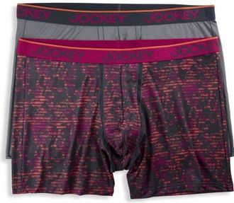 Jockey Big & Tall 2-pk Chafe-Proof Micro Boxer Briefs V2 in Warm Trails at Nordstrom, Size 3X Big
