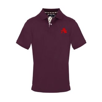 Aquascutum Heren Poloshirt met Kraag en Korte Mouwen (Rood)