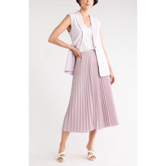 Nordstrom Rack Chiffon Pleated Midi Skirt in Purple Fog Ring Geo at Nordstrom Rack, Size X-Large