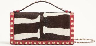 Valentino Garavani Rockstud Wallet With Chain in pony-effect calfskin Wo