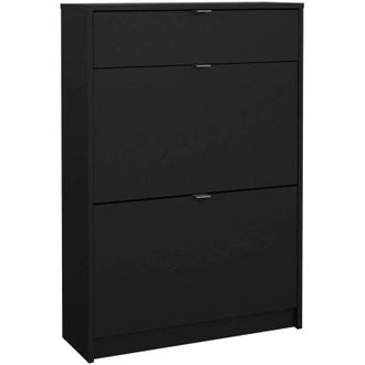 Dmora Scarpiera Theophile, Mobile portascarpe, Armadio da ingresso multiuso, Mobiletto per calzature, 70x24 h101 cm, Nero - Dmora