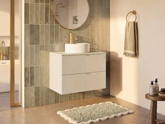 VENTE-UNIQUE.COM Mueble de ba&ntilde;o simple madera beige