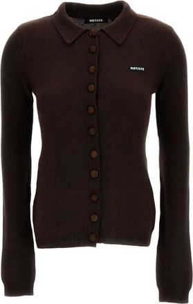 Rotate Knitted Wool-Cashmere Polo Sweater