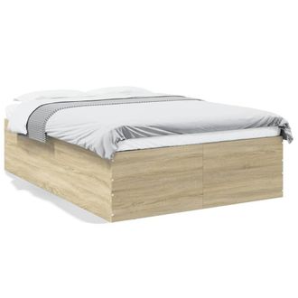 Berkfield Home Bed Frame without Mattress Sonoma Oak 135x190 cm Double in Brown
