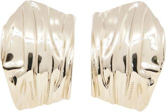 Ferragamo Accessoires, Dames, Geel, ONE Size, Asymmetrische Gedrapeerde Oorbellen