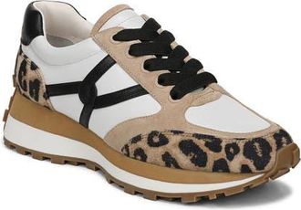Veronica Beard Valentina Leopard Contrast Sneaker in Leopard/Sand/Black at Nordstrom, Size 9.5