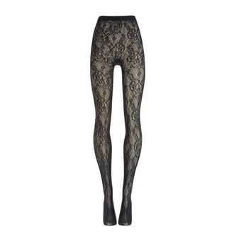 Wolford Graphic Flower Tights - Dames - Pantys - Blauw - XS - Wol - Ondergoed