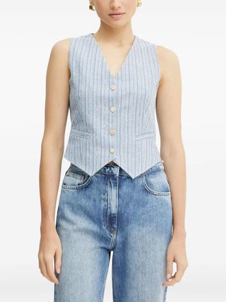Fracomina striped buttoned waistcoat - Blue
