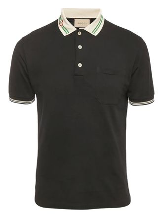 Gucci Poloshirt met GG-detail - Zwart