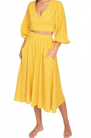 Peixoto Paula Midi Skirt In Marigold