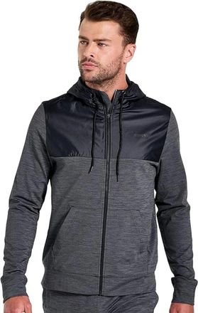 Saucony Saucony Solstice Hoodie Mens Black Heather Full Zip Kangaroo Pocket FROG324