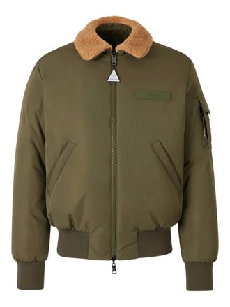 Moncler sherpa-collar bomber jacket - Green