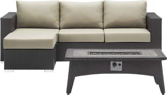 ModWay Outdoor Convene 3Pc Set Outdoor Patio With Fire Pit