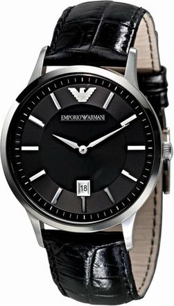 Emporio Armani Accessoires, Heren, Grijs, ONE Size, Leer, Renato Horloge