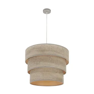 Fabrilamp Colgante Triple Smile 3xe27 Niquel/madera Gris Regx50x50 Cm