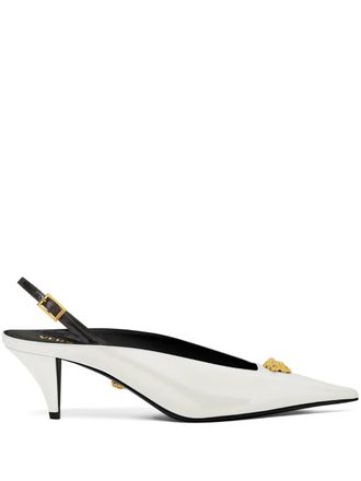 Versace 55mm Medusa leather pumps - women - Calf Leather/Lambskin/Goat Skin/Lambskin/Calf Leather - 38.5 - White