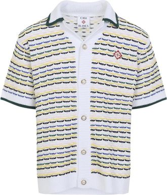 Casablanca Msp 26Kw 120901 Shirt - Heren - Korte mouwen Overhemden - Veelkleurig - 2XL - Katoen - Overhemden